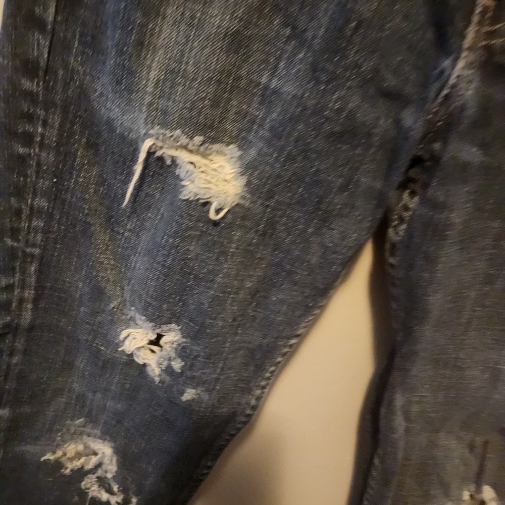 Levi's Vintage 511 Slim Fit Straight black ripped stretch jeans men's 29 X 30 - Picture 6 of 8